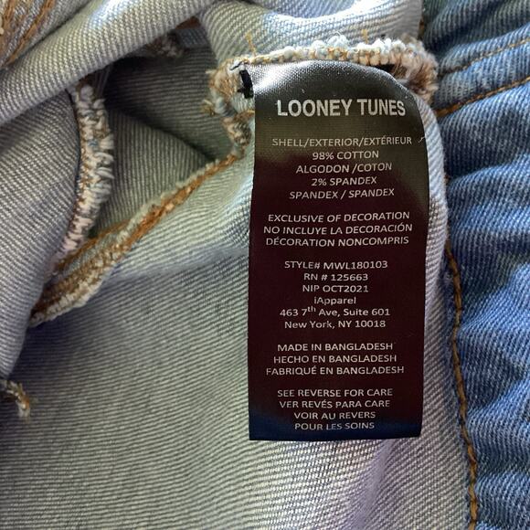 Looney Tunes Members Only Denim Jacket - Large - Tweety Sylvester 90s Streetwear - Picture 12 of 13